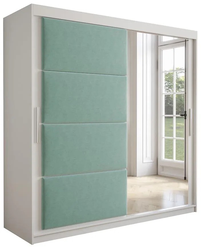 Skriňa Tapi 200 Biely/Pistácie