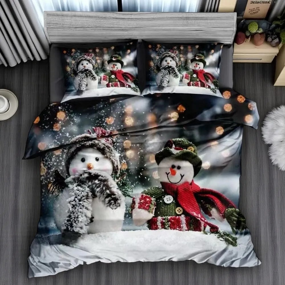 Obliečky NADELLE SNOWMEN 3-dielna sada 140x200 cm