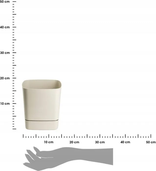 Plastový květináč s podmiskou Cubi 16x16 cm - výber z 6 prevedení