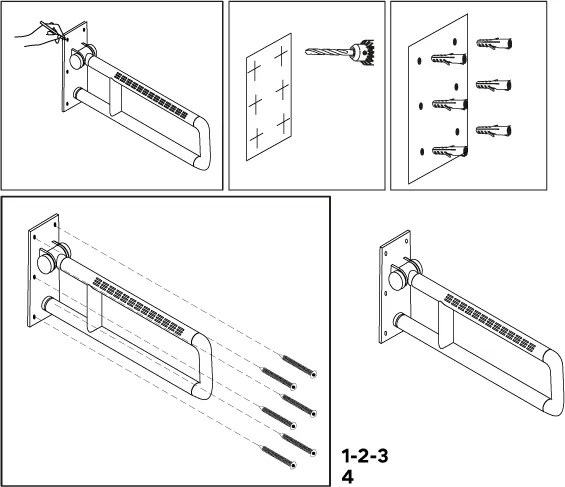 Nimco Pevné podperné madlo 900 mm - BMU 9090-10