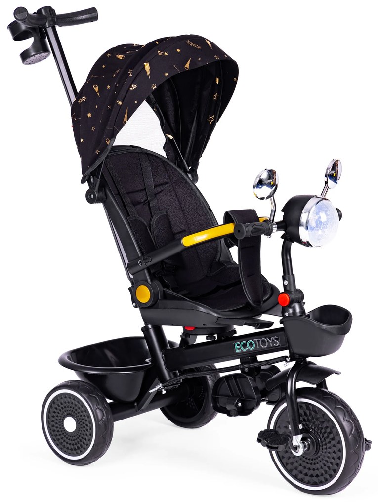 Detská trojkolka s otočným sedadlom čierna ECOTOYS