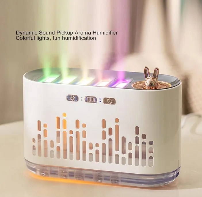 Aromaterapeutický difuzér na esenciálne oleje s RGB osvetlením - LA-0649-2 - 700 ml - oranžová