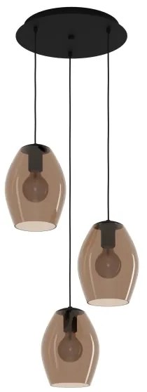 Eglo 390161 - Luster na lanku ESTANYS 3xE27/40W/230V hnedá