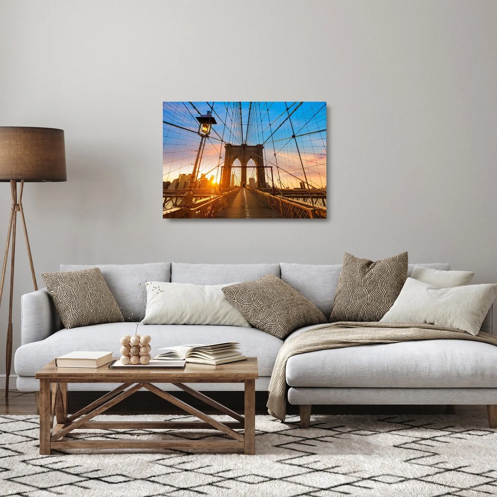 Sklenený obraz - Brooklynský most, Manhattan, New York (70x50 cm)