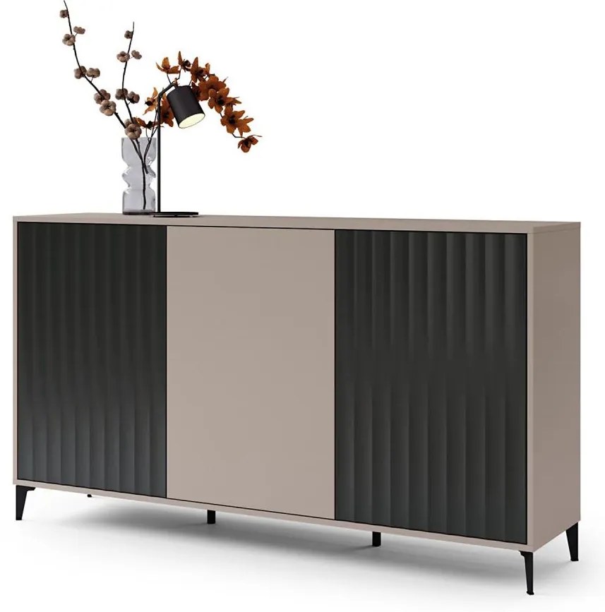 Komoda RONJA taupe/čierna