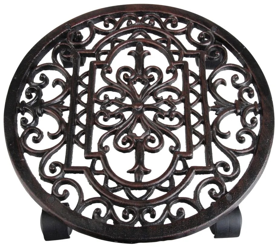Kovový pojazdný podstavec pod kvetináč ø 29 cm Ornament – Esschert Design