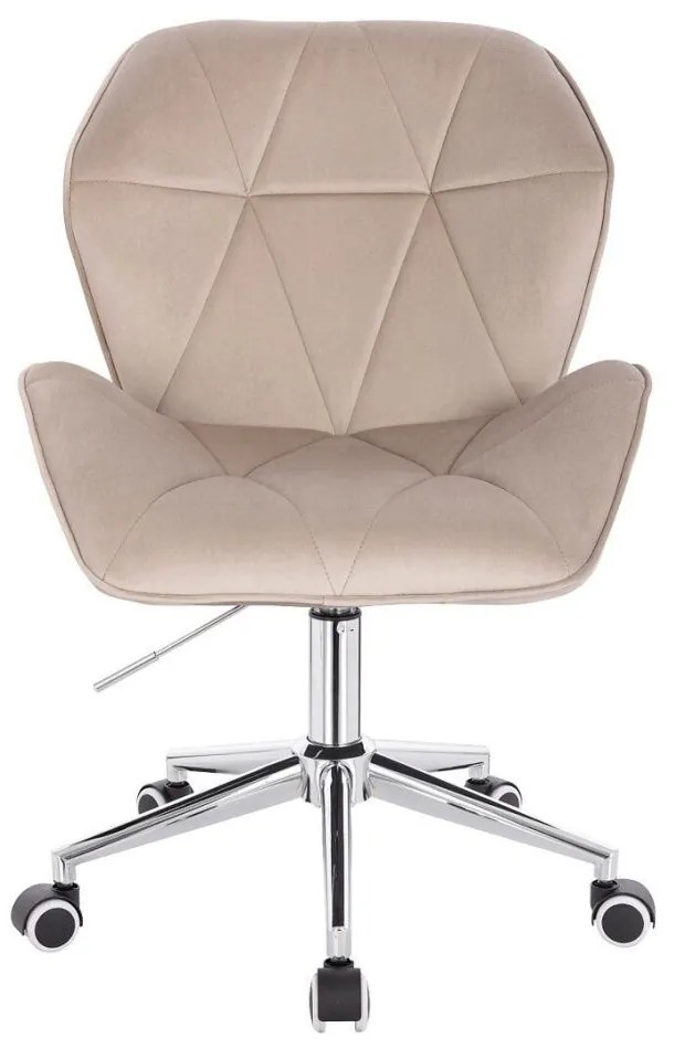 LuxuryForm DESIGN Stolička MILANO MAX VELUR na striebornej podstave s kolieskami - latte