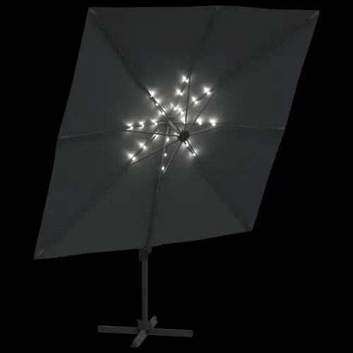 vidaXL LED konzolový dáždnik antracitový 400x300 cm-