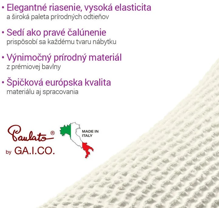 Bielastické poťahy COSTINA smotanová kreslo ušiak (š. 60 - 110 cm)