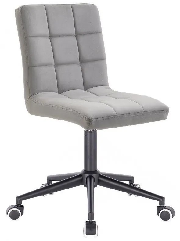LuxuryForm DESIGN Stolička TOLEDO VELUR na čiernej podstave s kolieskami - svetlo šedá