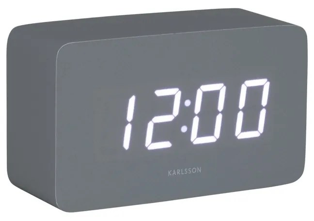Karlsson 5983GY dizajnové LED hodiny s budíkomsivé, 10 cm