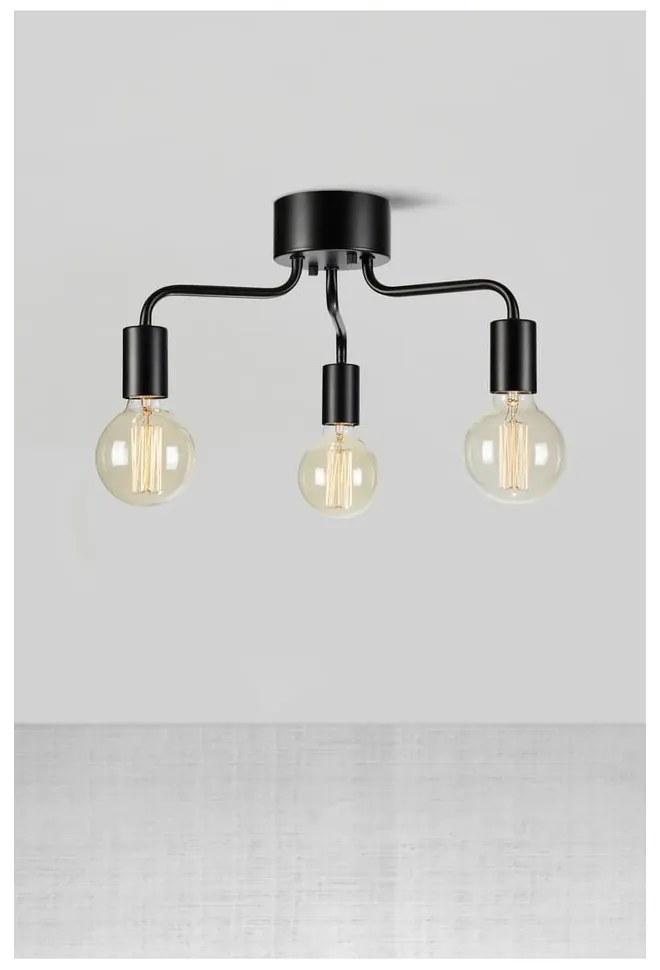 Čierne stropné svietidlo s kovovým tienidlom 38x38 cm Avery – Markslöjd