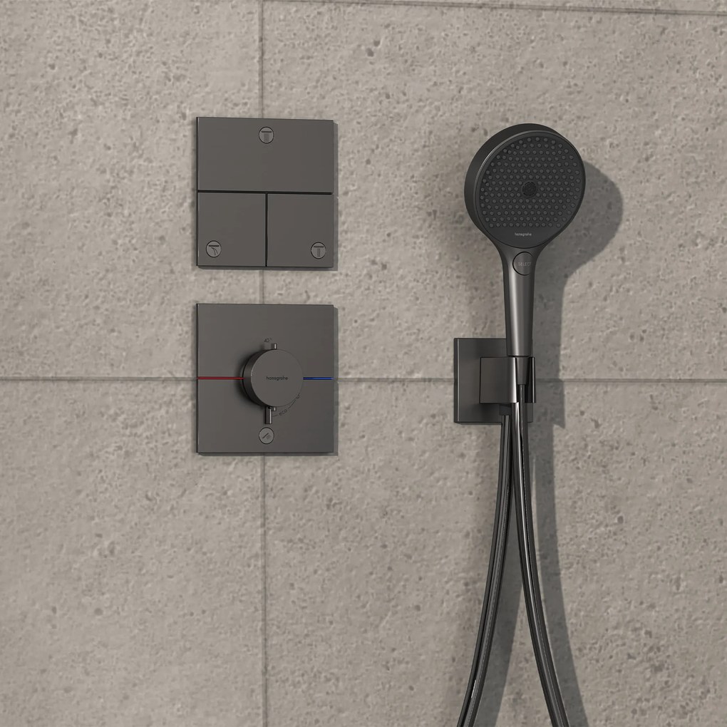 Hansgrohe ShowerSelect Comfort E, termostat pod omietku pre 1 spotrebič a ďalší výtok, kartáčovaný čierny chróm, HAN-15575340