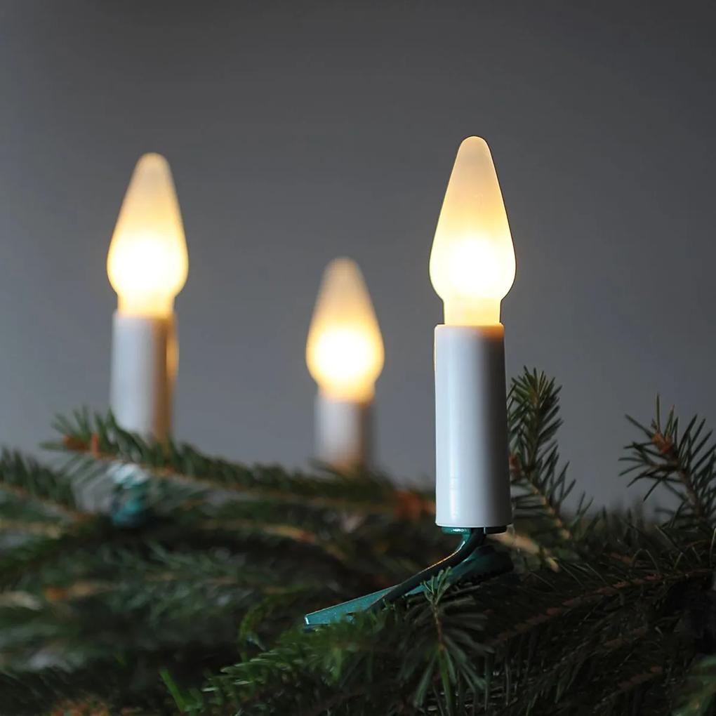 EXIHAND Vianočná reťaz s klipom FELICIA, 16 žiaroviek, biele svetlo, 10,5 m