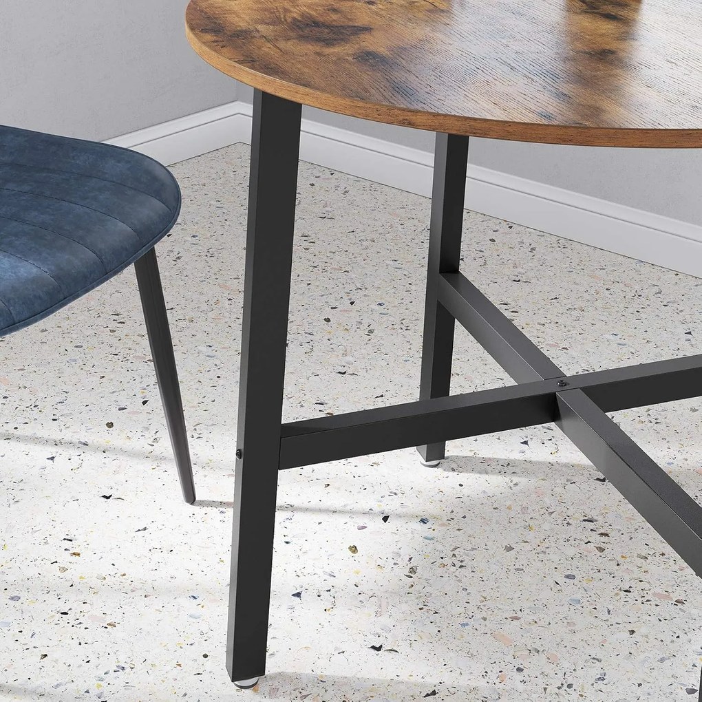 Okrúhly jedálenský stôl Vasagle Mylo hnedý/čierny