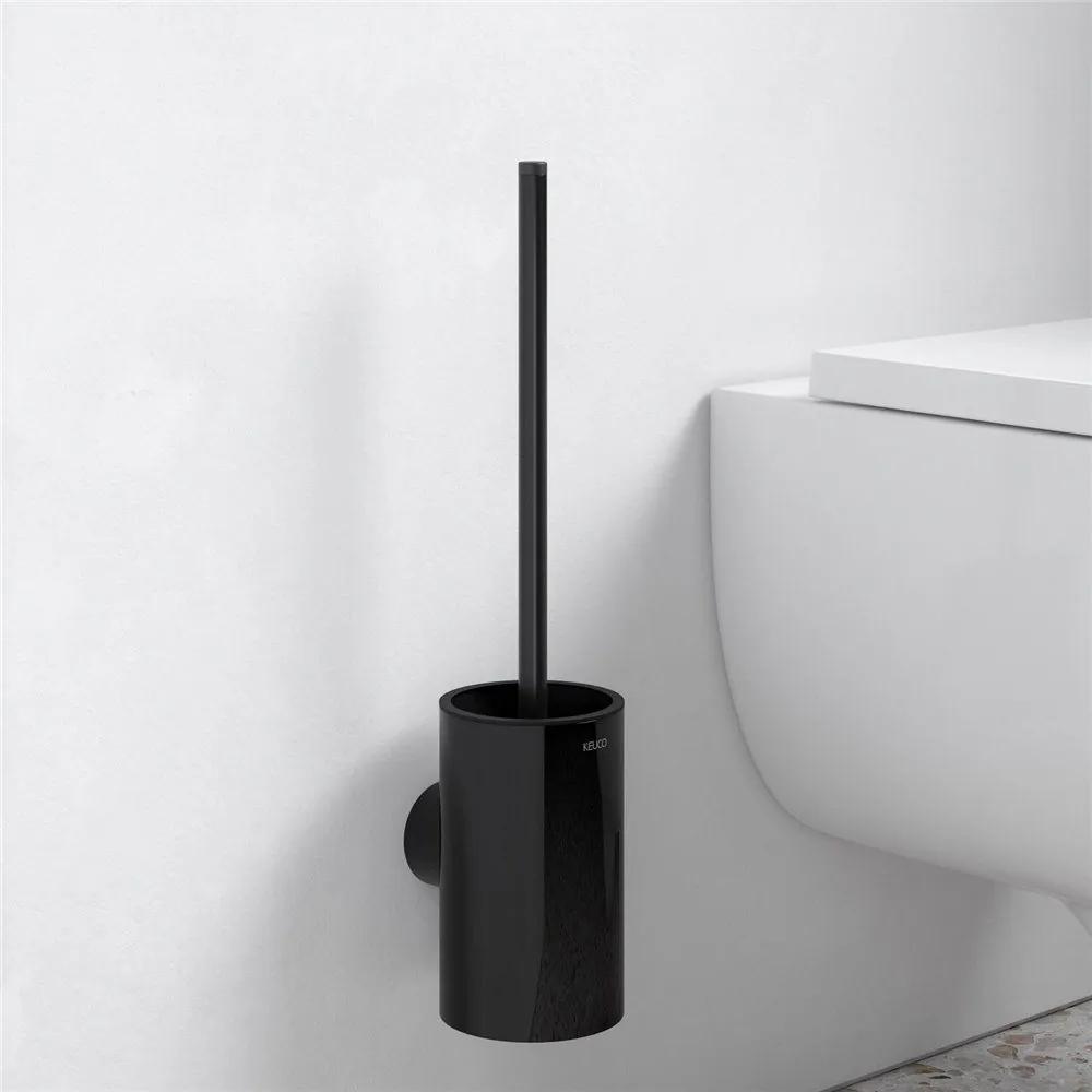 KEUCO Reva súprava na čistenie toalety, nástenná verzia, čierna matná, 12864379000