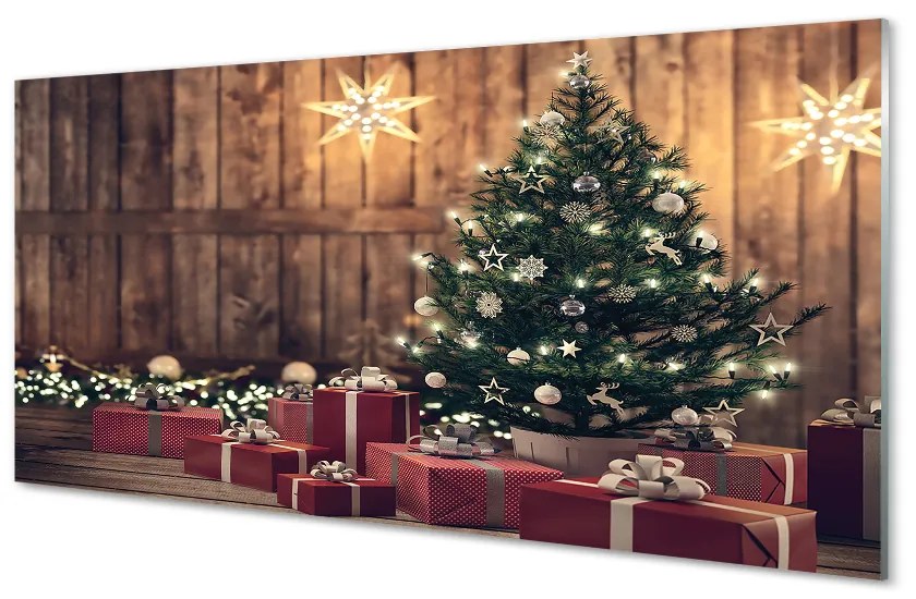 Obraz na akrylátovom skle Darčeky vianočný strom dekorácie dosky 125x50 cm