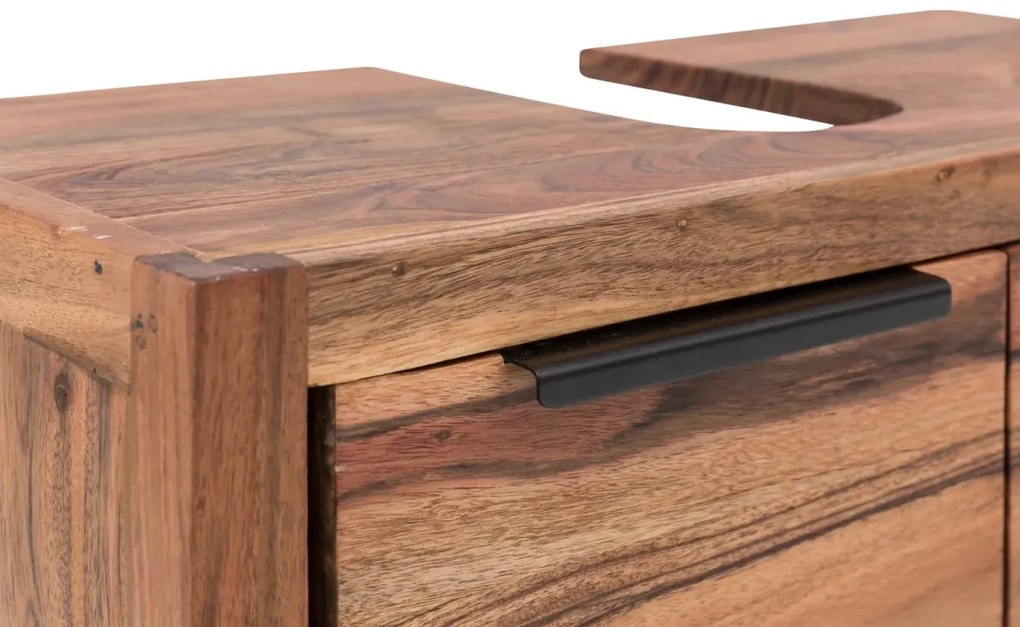 furniture-nabytek.cz - Masivní skříňka pod umyvadlo Sydney z akáciového dřeva, lakovaná, hnědá – 56×25×60 cm