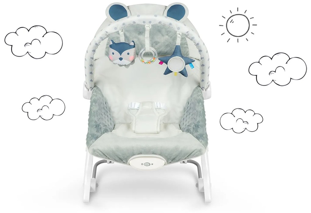 Hojdacie kreslo s vibráciami Ricokids - sivé