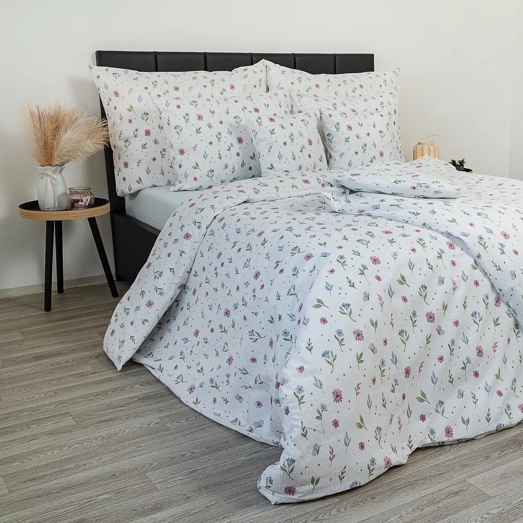 Kvalitex Krepové povlečení Letní louka , 140 x 220cm, 70 x 90 cm, 140 x 220 cm, 70 x 90 cm
