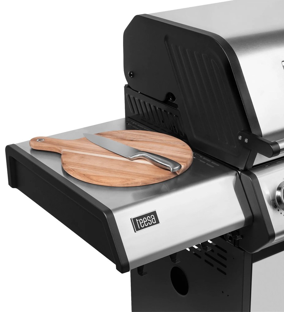 Teesa TSA0250 Plynový gril 5006 MASTER, 5 horákov, 14 kW, čierno-strieborný