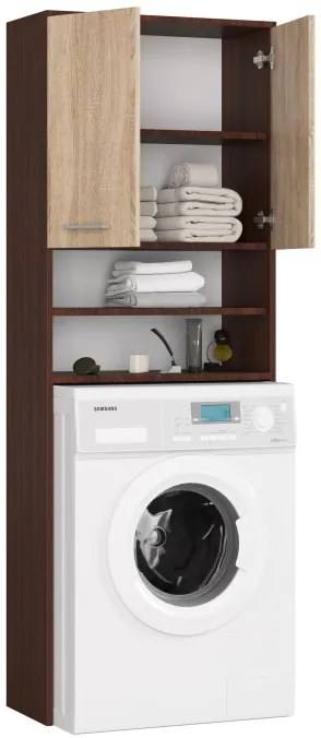 Kúpeľňová skrinka nad práčku FIN 2D wenge / sonoma