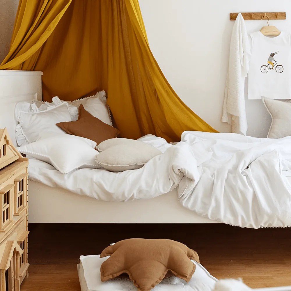 Ľanový vankúš javorový list čokoládová 43x43 cm