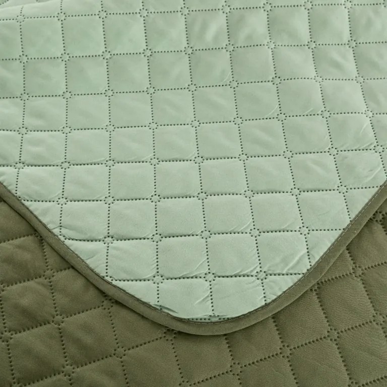 Prehoz na posteľ MICROVELLE, zelený Rozmer: 170 x 210 cm