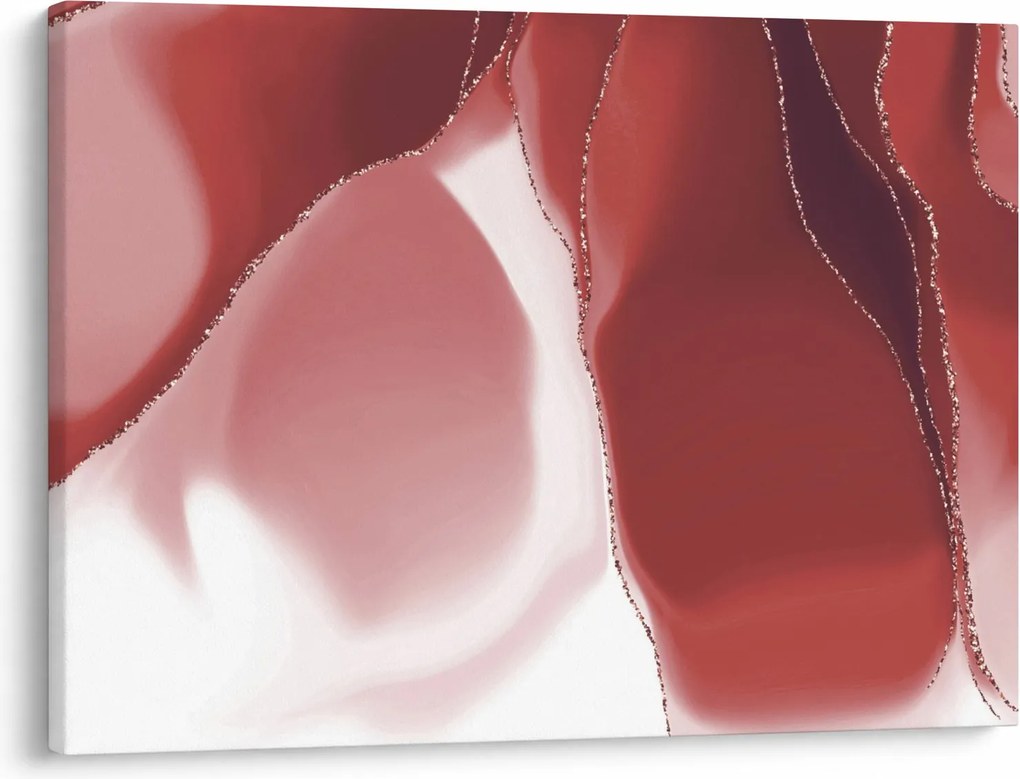 Obraz - Červená abstraktná kvetina N⁰3 (70x50 cm)