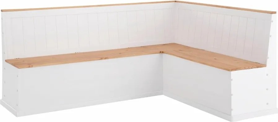 Biela rohová lavica z masívneho borovicového dreva Støraa Silas