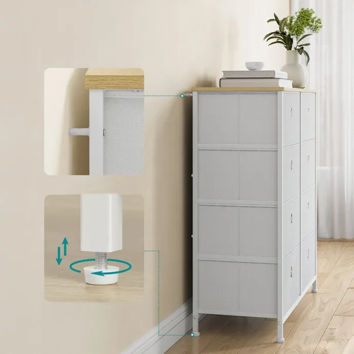 Autronic BONTEC Komoda 80x30x82cm, kov, šedá, AUK-E1024 GREY Farba: Šedá