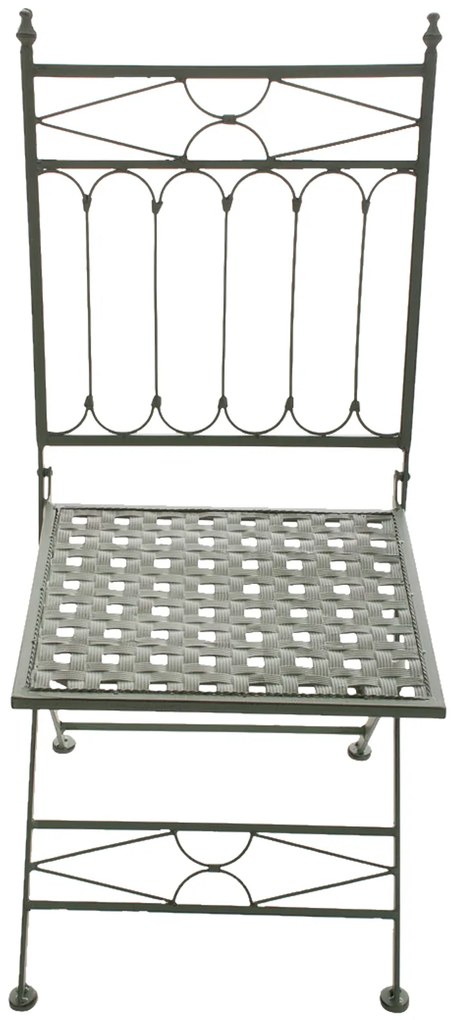 Kovová skladacia stolička Asina (SET 2 ks) - Zelená antik