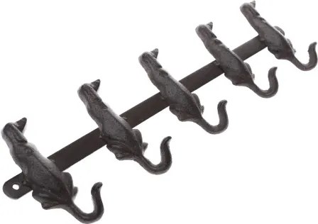 Nástenný vešiak Liatinoví psíci, 5x háčik%