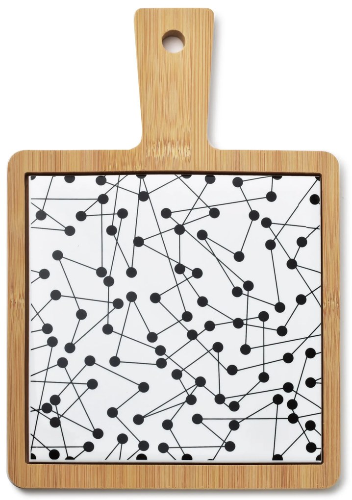 Servírovacia doska MODERN KITCHEN 17x25 cm hnedá/biela