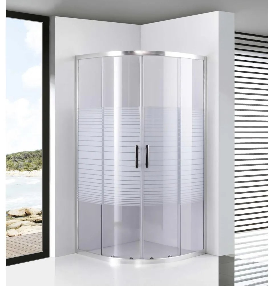 Avignon 6mm White zakrivený Sprchový kút 80*80 190cm