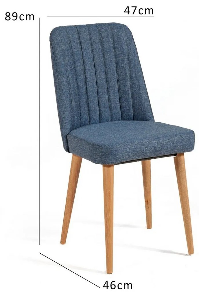 Jedálenská stolička Vina Dark Blue and Atlantic Pine