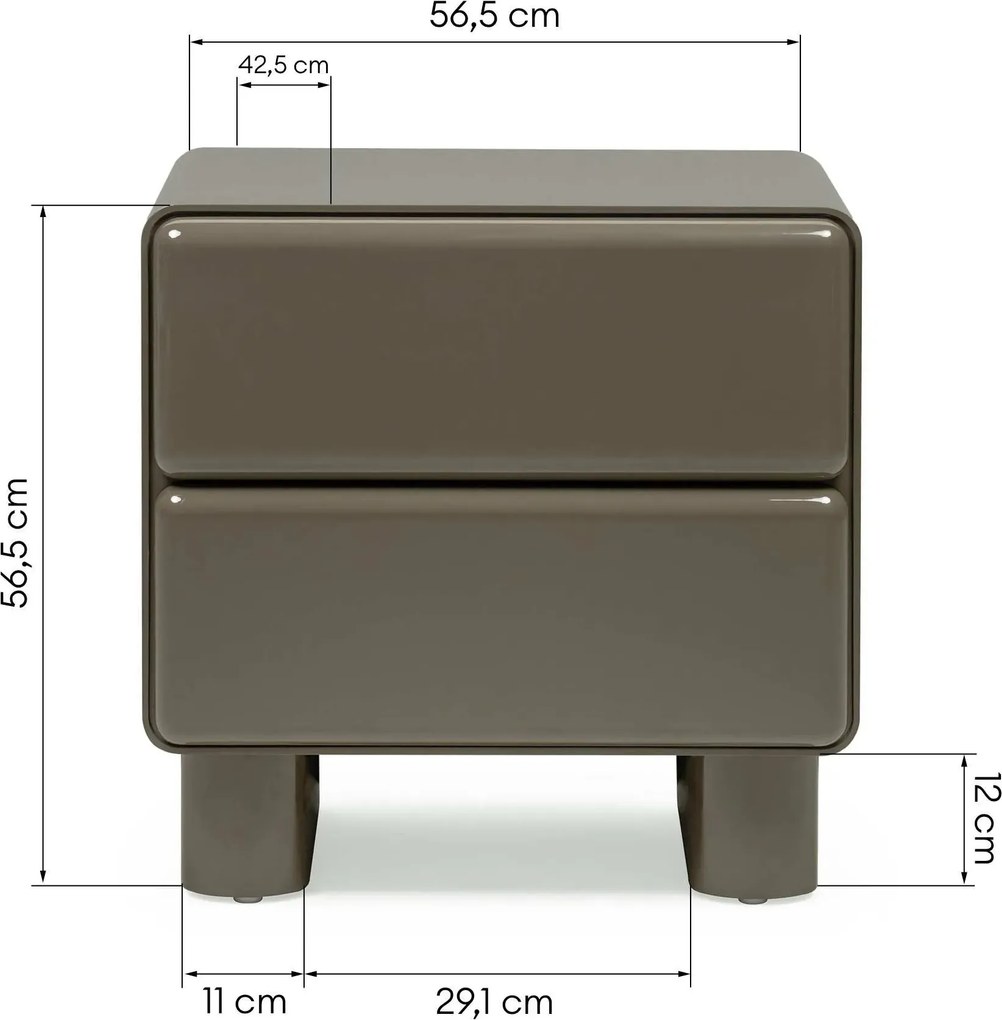 Nočný stolík Lagos 52 cm sivozelený