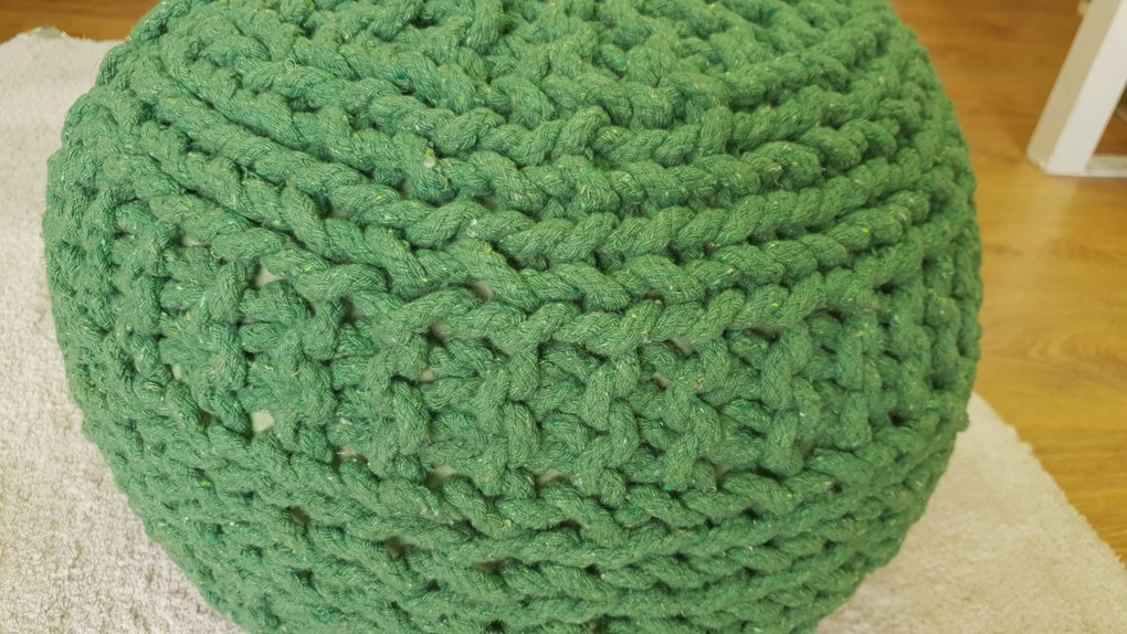 KUDOS Textiles Pvt. Ltd. MEGA AKCE: Sedací vak TEA POUF 14 zelený - 40x40x35 cm