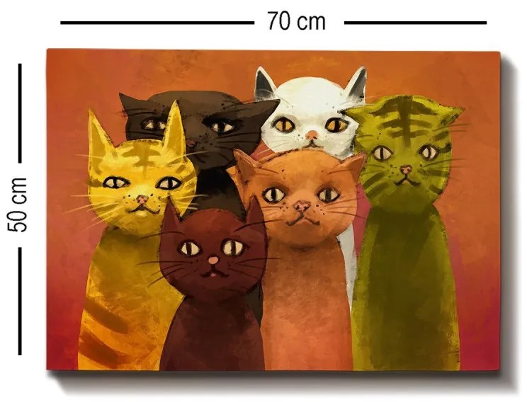 Obraz na plátne Cat family 50x70 cm