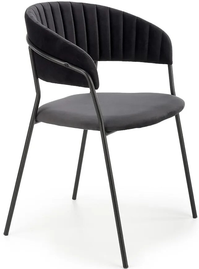 Stolička K426 Velvet/Kov čierna