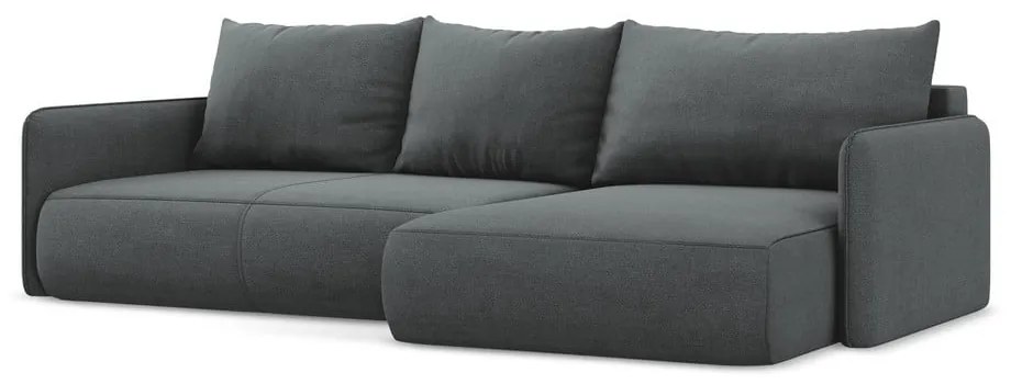 Sivá rozkladacia/s úložným priestorom rohová pohovka (pravý roh) Nanea – Makamii