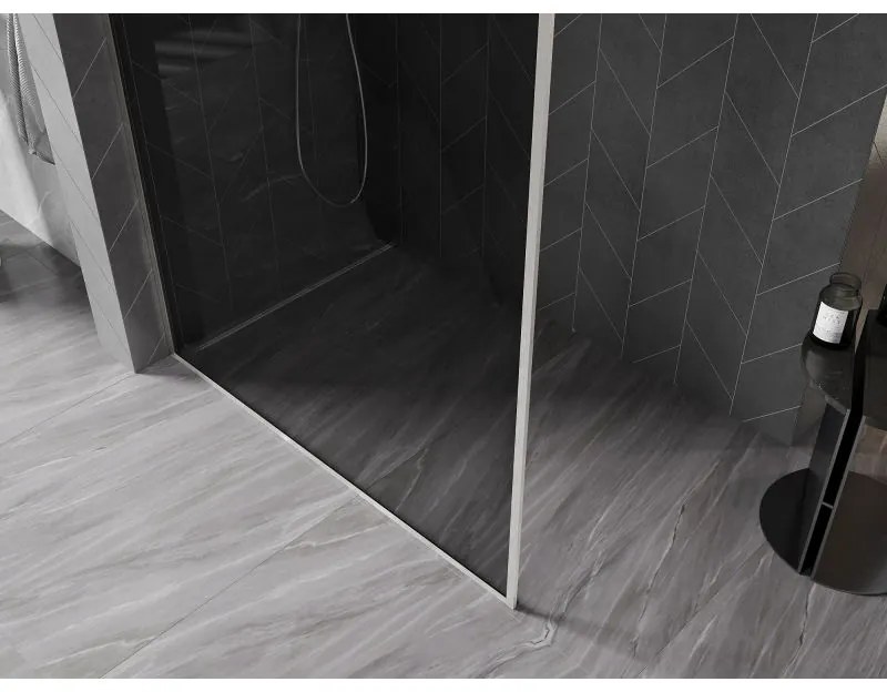 Mexen, Mexen Kioto-XF sprchová stena s rámom 60 x 202 cm, grafit 10 mm, matný nikel - 800-060-104-97-40-X