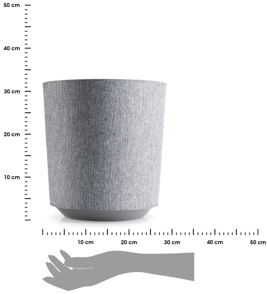 PLASTOVÝ KVETINÁČ ALOE TX 28,5X32 CM SIVÁ