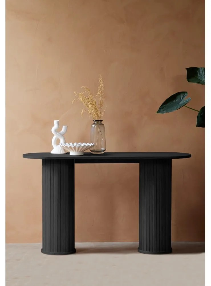 Čierny konzolový stolík 40x130 cm Nola – Unique Furniture