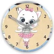 Detské nástenné hodiny Mačka baletka