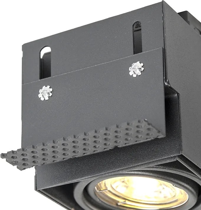 Sada 6 zabudovaných bodových svetiel čiernych GU10 naklápateľných bez rámu - Oneon