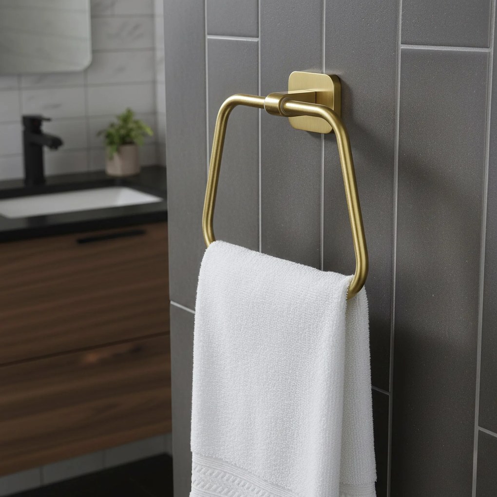 Rea Nico, kúpeľňový vešiak na uteráky, zlatá matná, REA-88083
