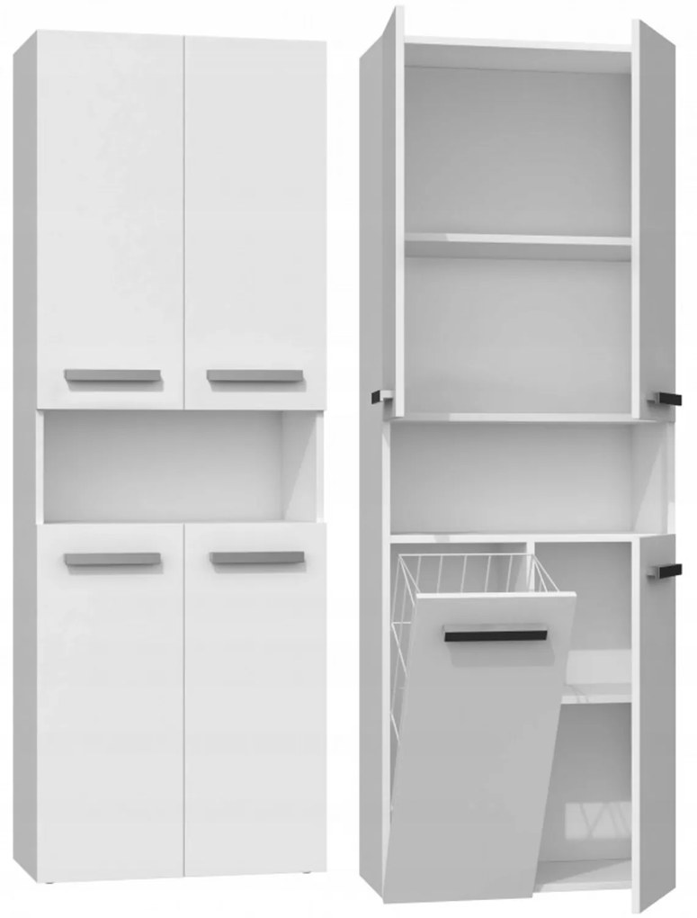 Kúpeľňová skrinka NEL DK 1K 60cm - biela mat