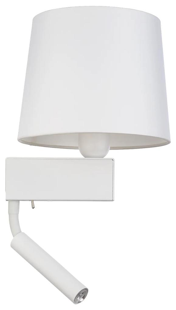 NOWODVORSKI Nástenná moderná lampa s LED čítacím ramenom CHILLIN, 1xE27, 40W, biela