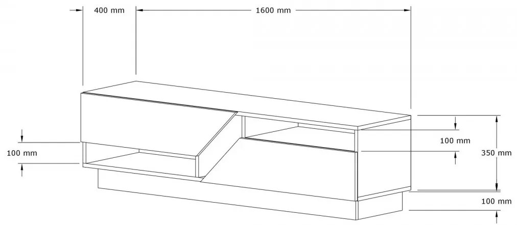 TV stolík Koza 160 cm orech/biela